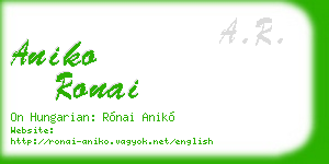 aniko ronai business card
