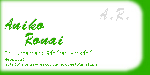 aniko ronai business card